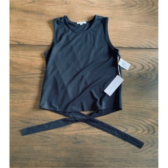 Threads 4 Thought Tops - Threads 4 Thought Black Nora Back Tie Tank Size M